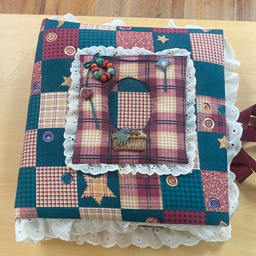 Vintage Patchwork Quilted Fabric photo album